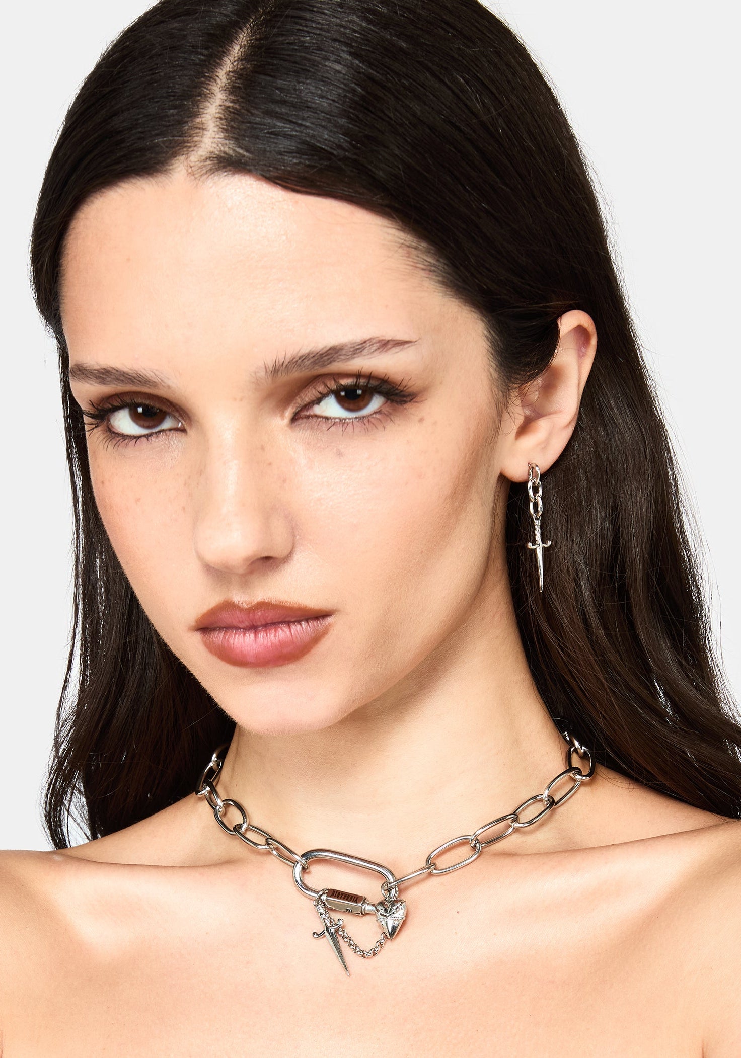 Hurnix Dagger Heart Stainless Steel Necklace