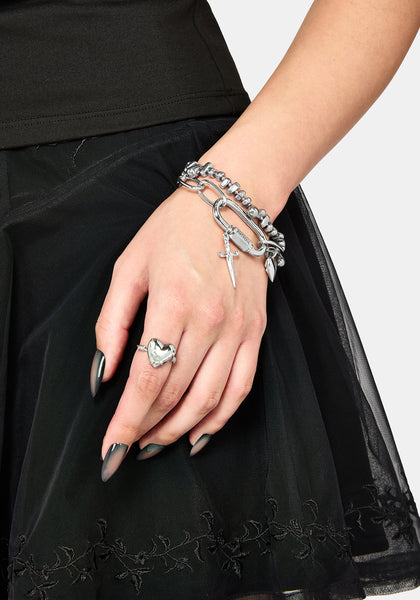 Hurnix Dagger Heart Stainless Steel Bracelet – Disturbia