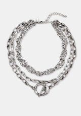 Golia Layered Chain T-Bar Necklace