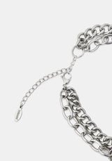 Lagoxin Stainless Steel Charm Layered Choker