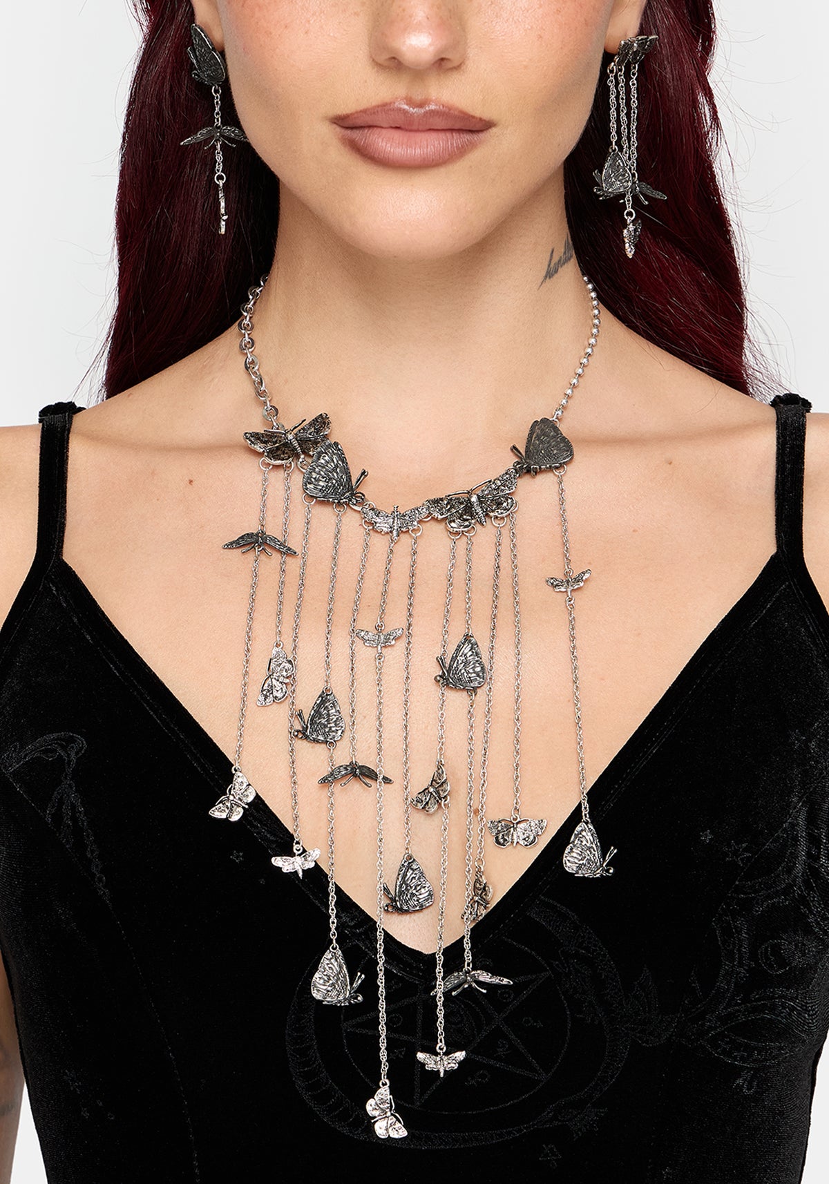 Delissa Butterfly Drop Necklace
