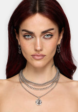 Memento Mori Layered Chain Necklace
