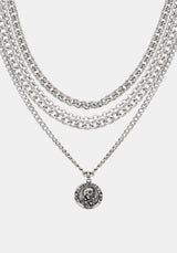 Memento Mori Layered Chain Necklace