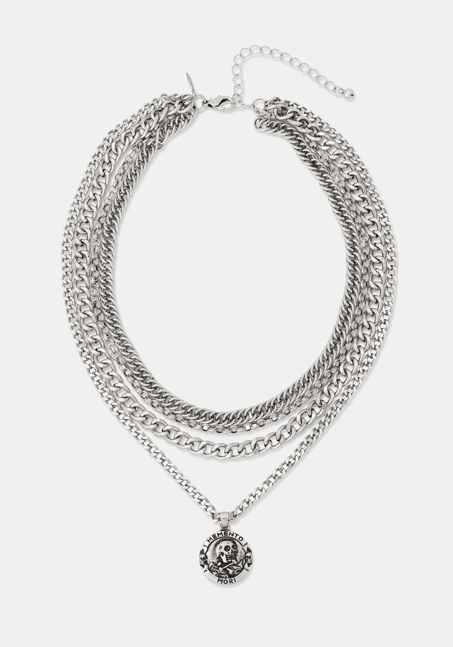Memento Mori Layered Chain Necklace