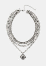 Memento Mori Layered Chain Necklace
