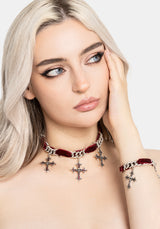 Vaelis Cross Ribbon Chain Necklace