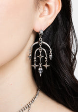 Corvus Skull Stud Drop Earrings
