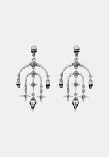 Corvus Skull Stud Drop Earrings