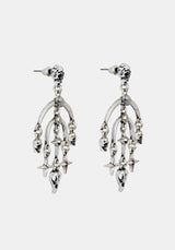 Corvus Skull Stud Drop Earrings