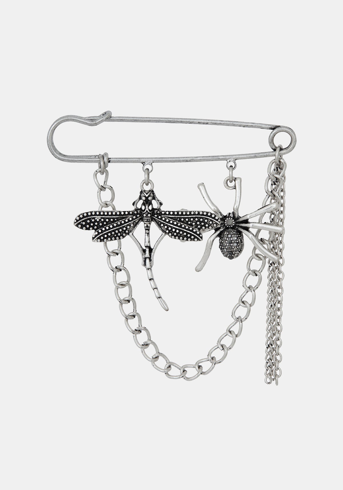 Viyna Spider Safety Pin Charm Brooch
