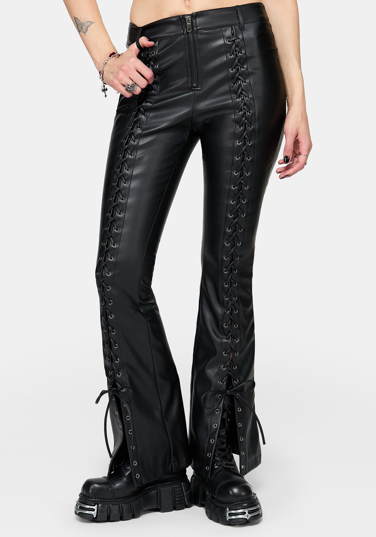 Monica PU Lace Up Trouser