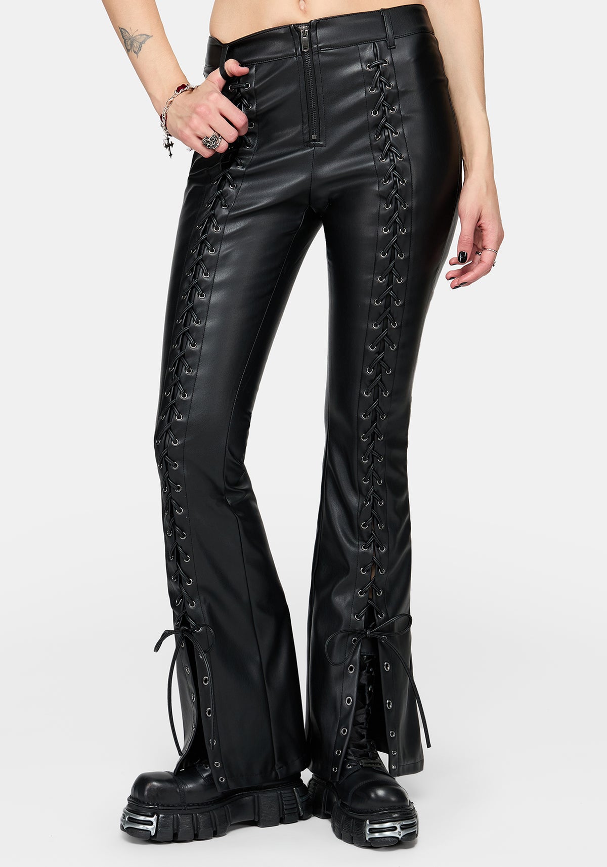 Monica PU Lace Up Trouser