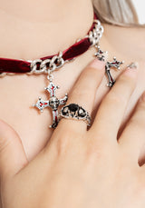 Quorin Skeleton Stone Ring S/M