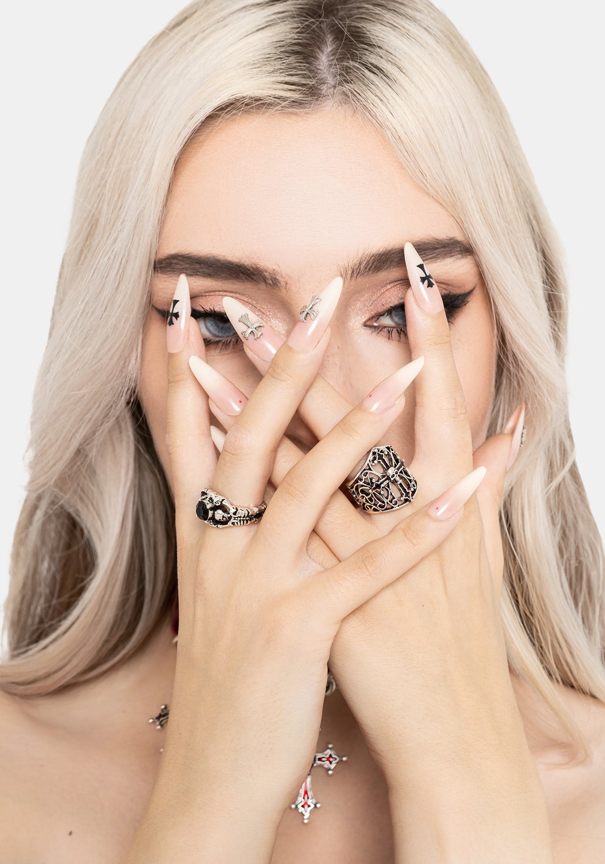 Vaelis Cross Skull  Chunky Ring S/M