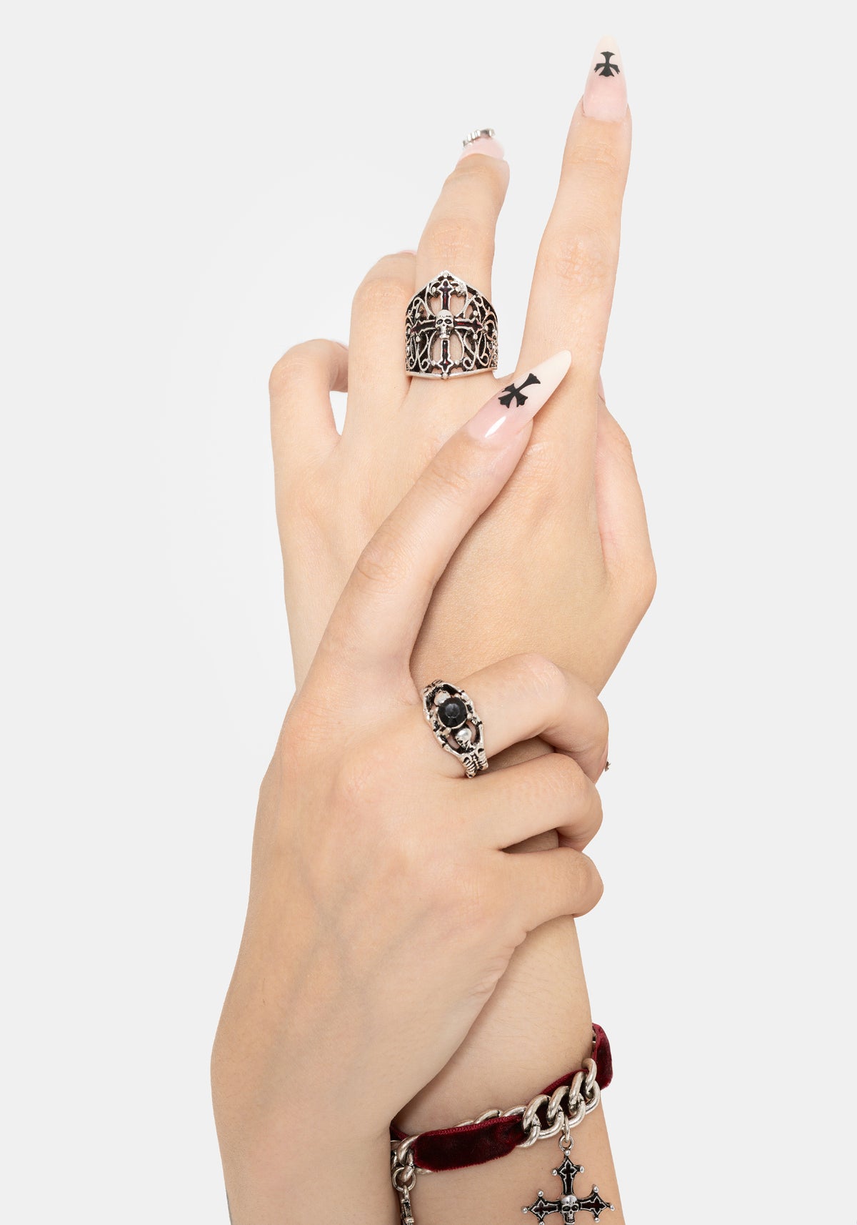 Vaelis Cross Skull  Chunky Ring S/M