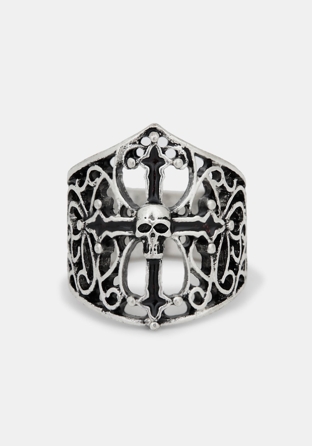 Vaelis Cross Skull  Chunky Ring