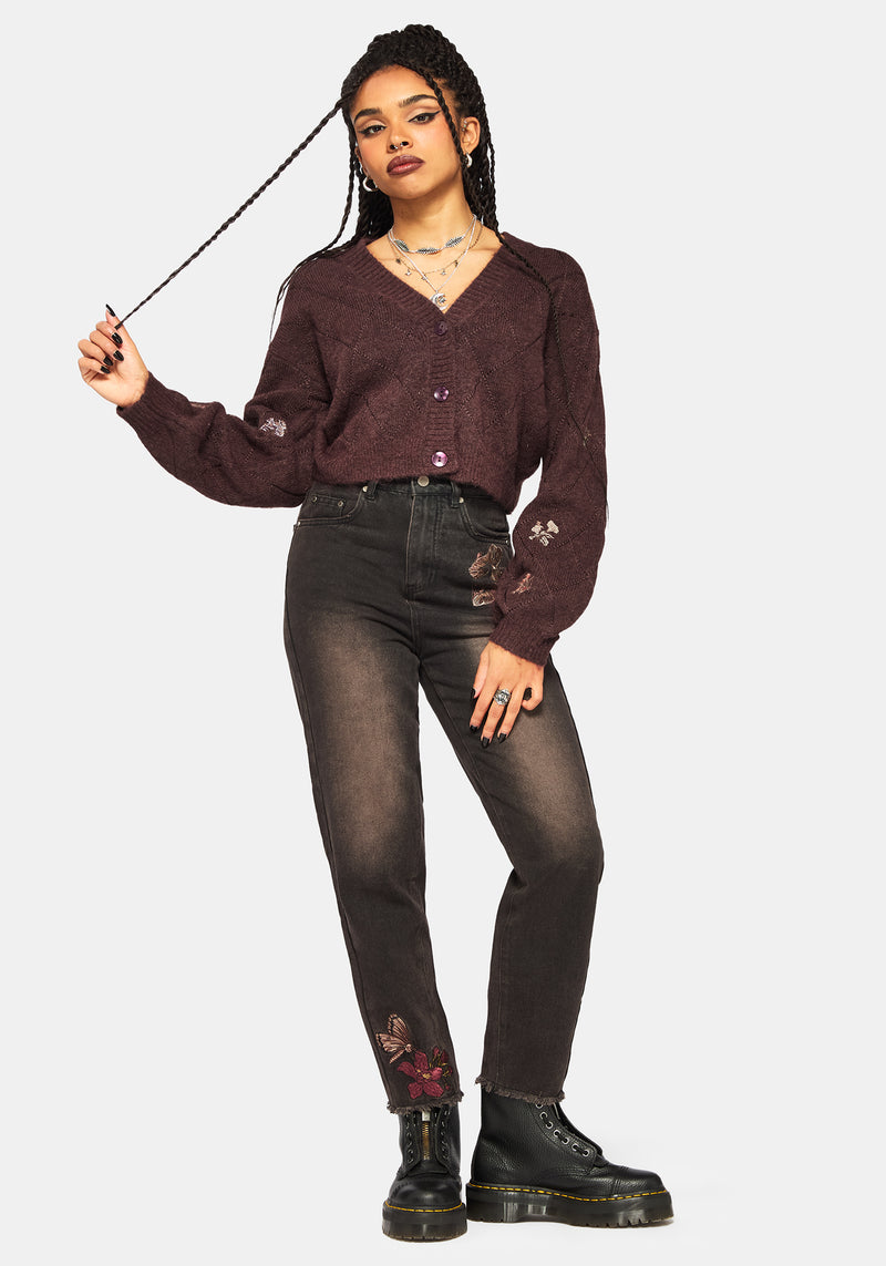 Maya Tile Embroidered Knit Cardigan