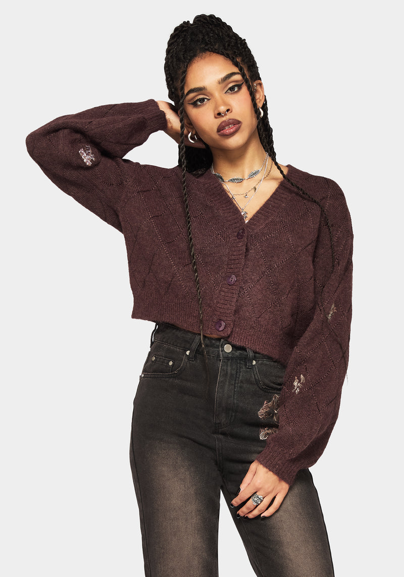 Maya Tile Embroidered Knit Cardigan