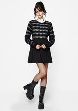 Wyn Cotton ZigZag Knit Long Sleeve Sweater