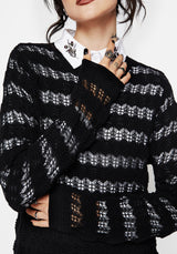 Wyn Cotton ZigZag Knit Long Sleeve Sweater