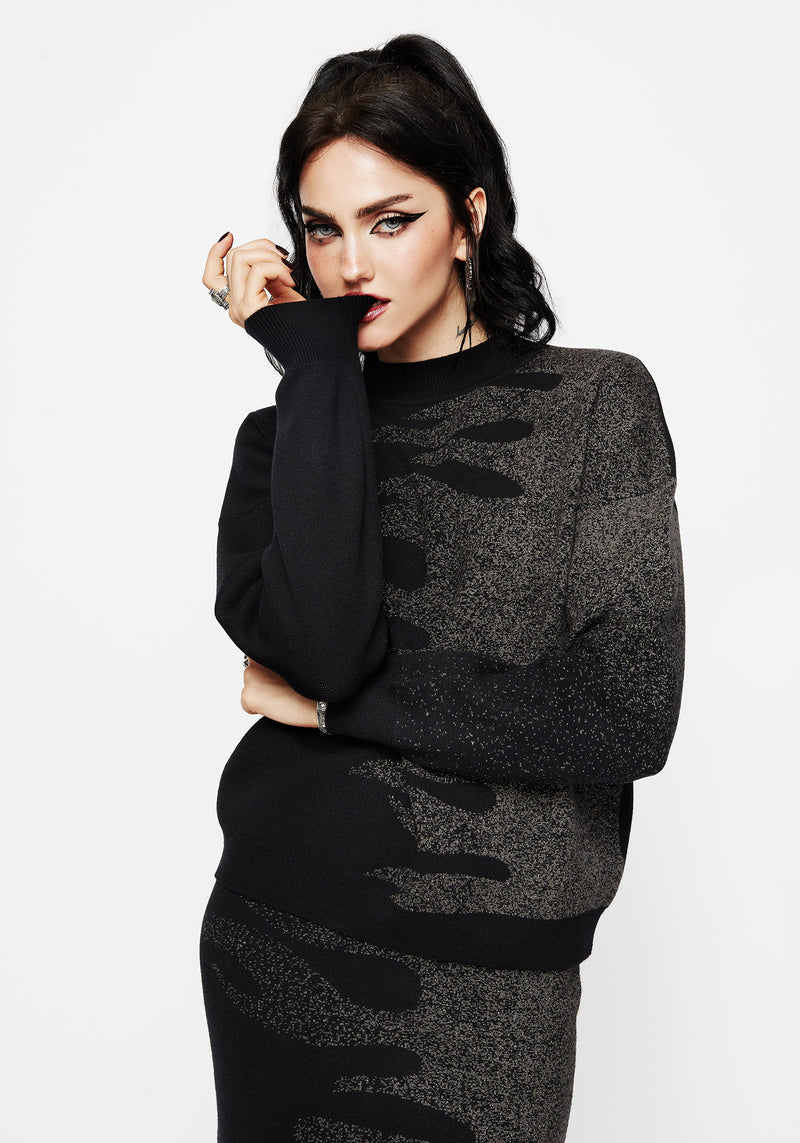 Kenna Flame Lurex Knit Sweater