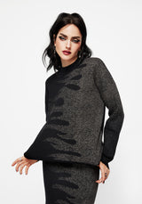 Kenna Flame Lurex Knit Sweater