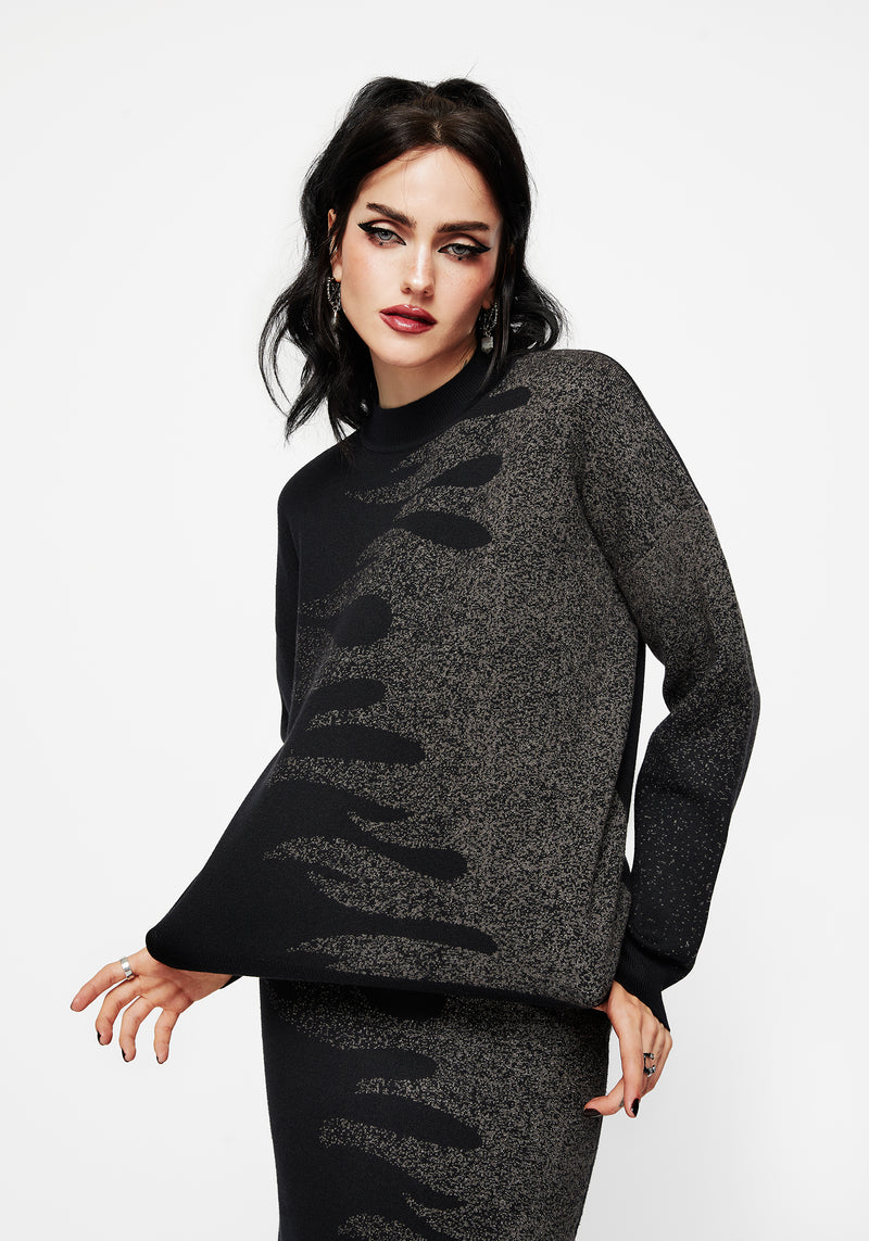 Kenna Flame Lurex Knit Sweater