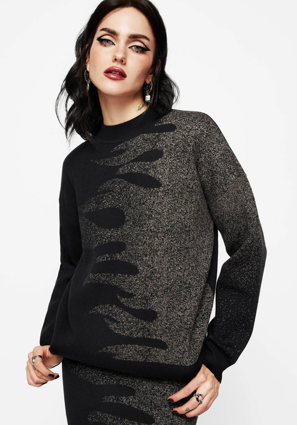 Kenna Flame Lurex Knit Sweater