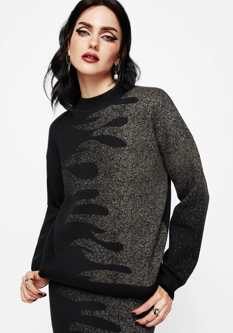 Kenna Flame Lurex Knit Sweater