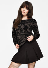 Diabolical Raised Jacquard Knit Sweater