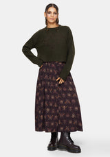 Eclipsia Floral Embroidered Cropped Knit Sweater