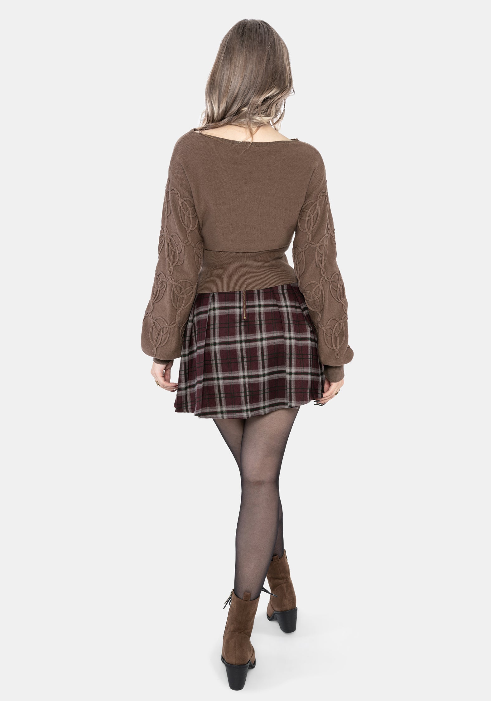 Covet Cotton-Blend Witches Knot Cable Knit Sweater