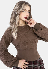 Covet Cotton-Blend Witches Knot Cable Knit Sweater