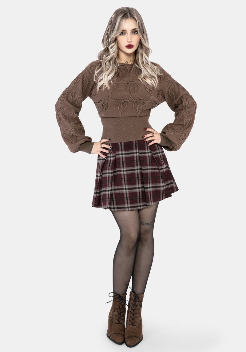 Covet Cotton-Blend Witches Knot Cable Knit Sweater