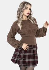 Covet Cotton-Blend Witches Knot Cable Knit Sweater