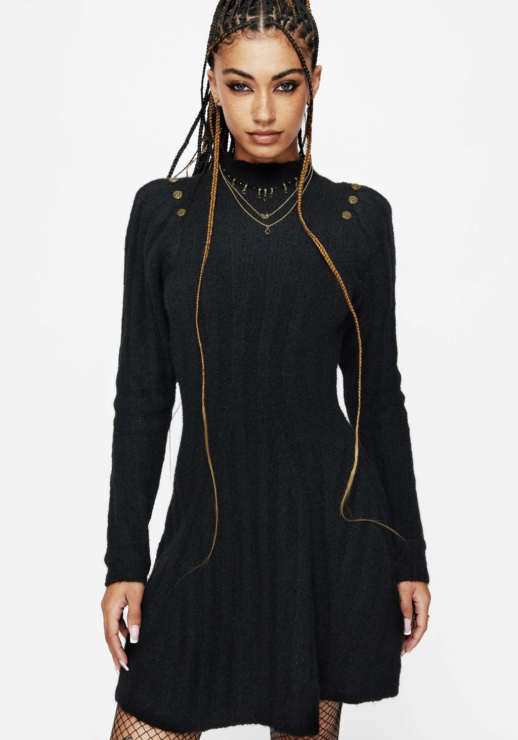 Dream Ribbed Skater Knit Dress Disturbia Dream Ribbed Skater Knit Dress Disturbia