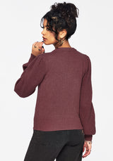 Dana Floral Moth Embroidered Sweater - Purple