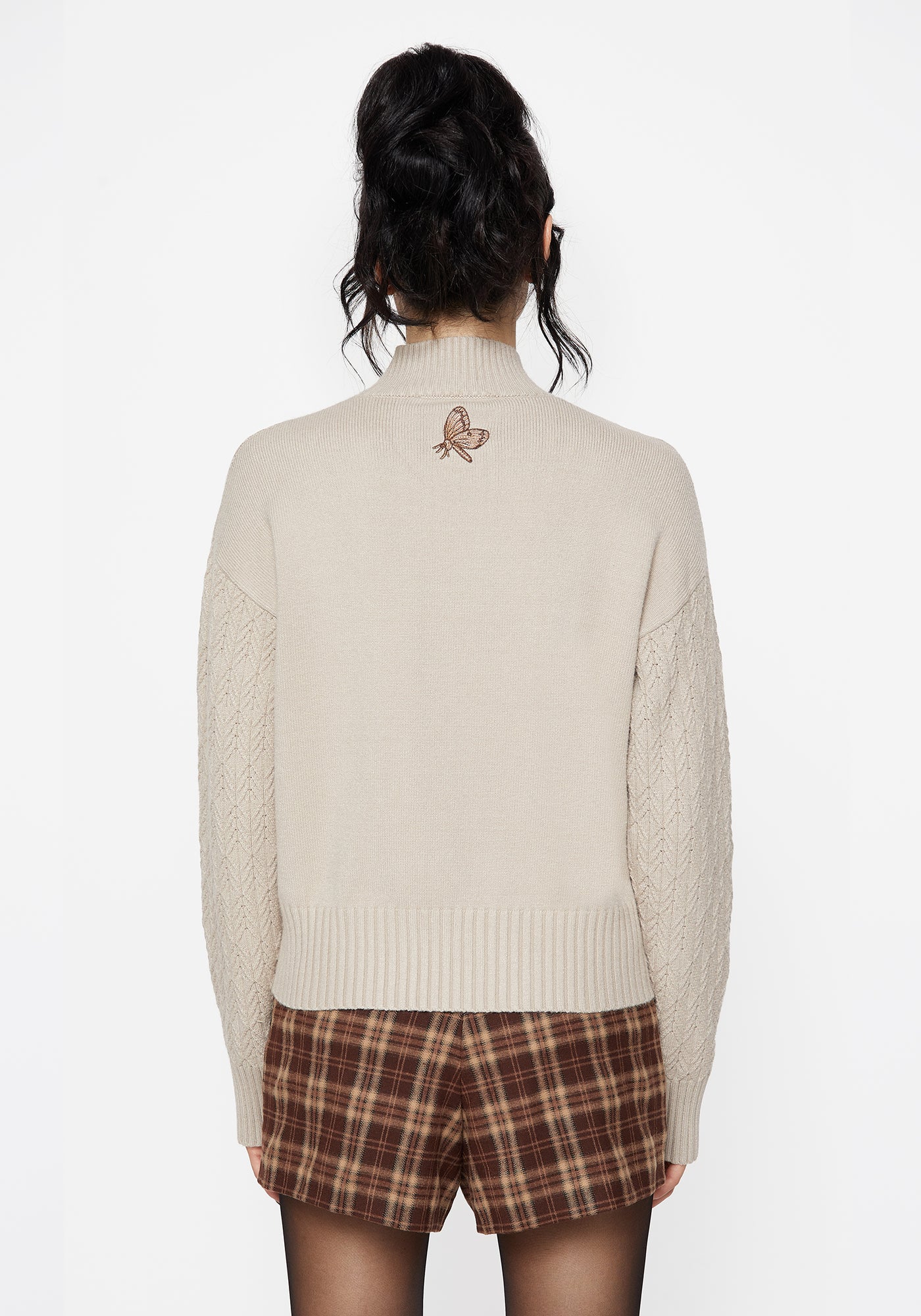 Enya Acorn Embroidered Cable Knit Sweater – Disturbia