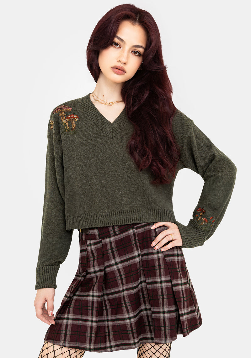 Keira Cotton Toadstool Embroidered Sweater