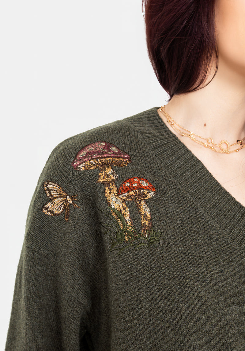 Keira Cotton Toadstool Embroidered Sweater