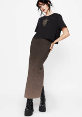Nightjar Ombre Knit Maxi Skirt - Taupe
