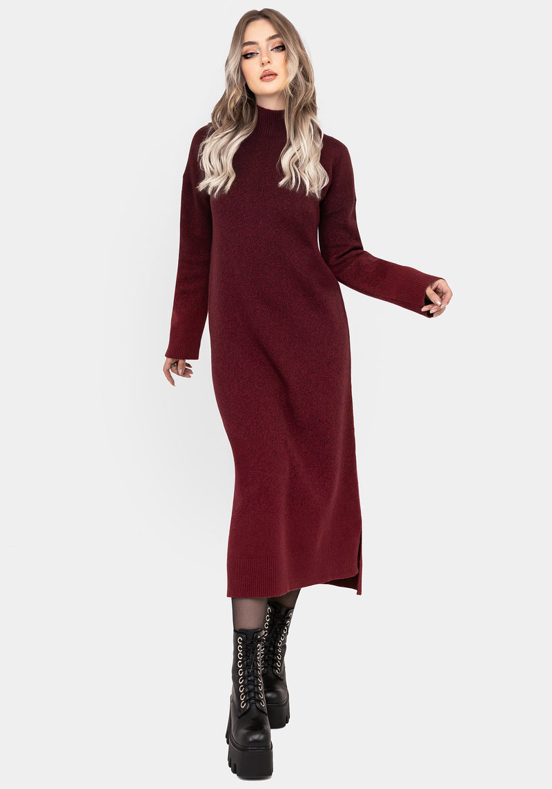 Nightjar Ombre Knit Maxi Dress - Red Disturbia Nightjar Ombre Knit Maxi Dress - Red Disturbia