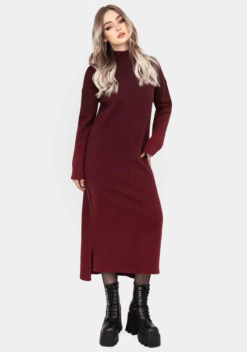Nightjar Ombre Knit Maxi Dress - Red Nightjar Ombre Knit Maxi Dress - Red