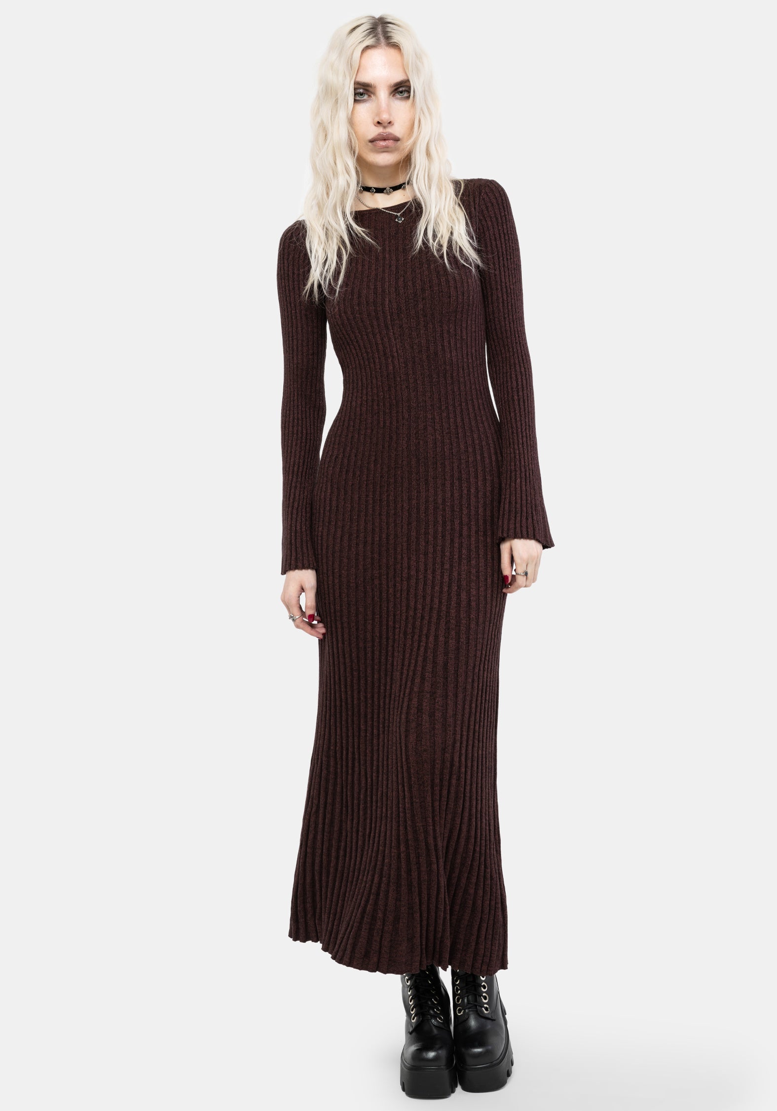 Estella Long Sleeve Knit Maxi Dress – Disturbia