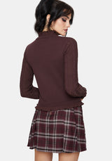 Ashen Vine Ruffle Cable Knit Cardigan