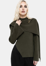 Symphony Scarf Cape Flare Knit Top