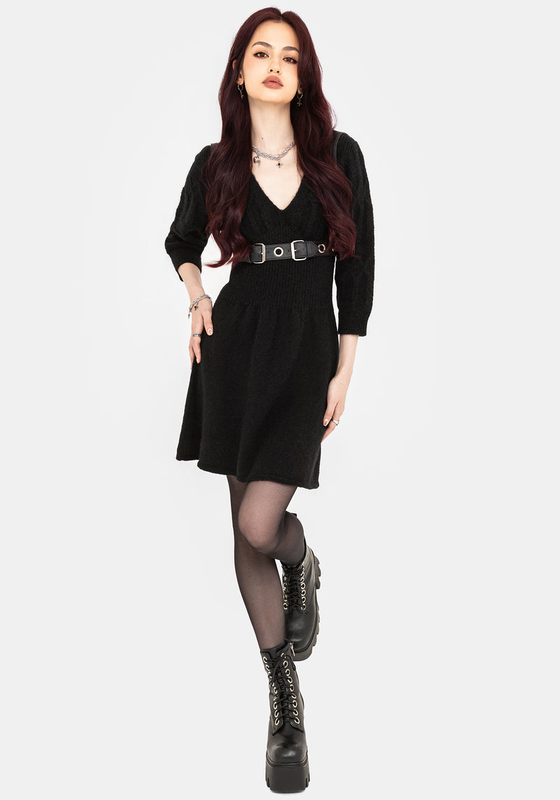 Ritual Gothic Architecture Cable Knit Mini Dress