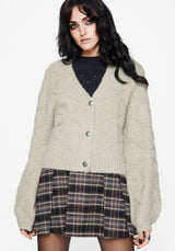 Artha Fluffy Cable Knit Cardigan