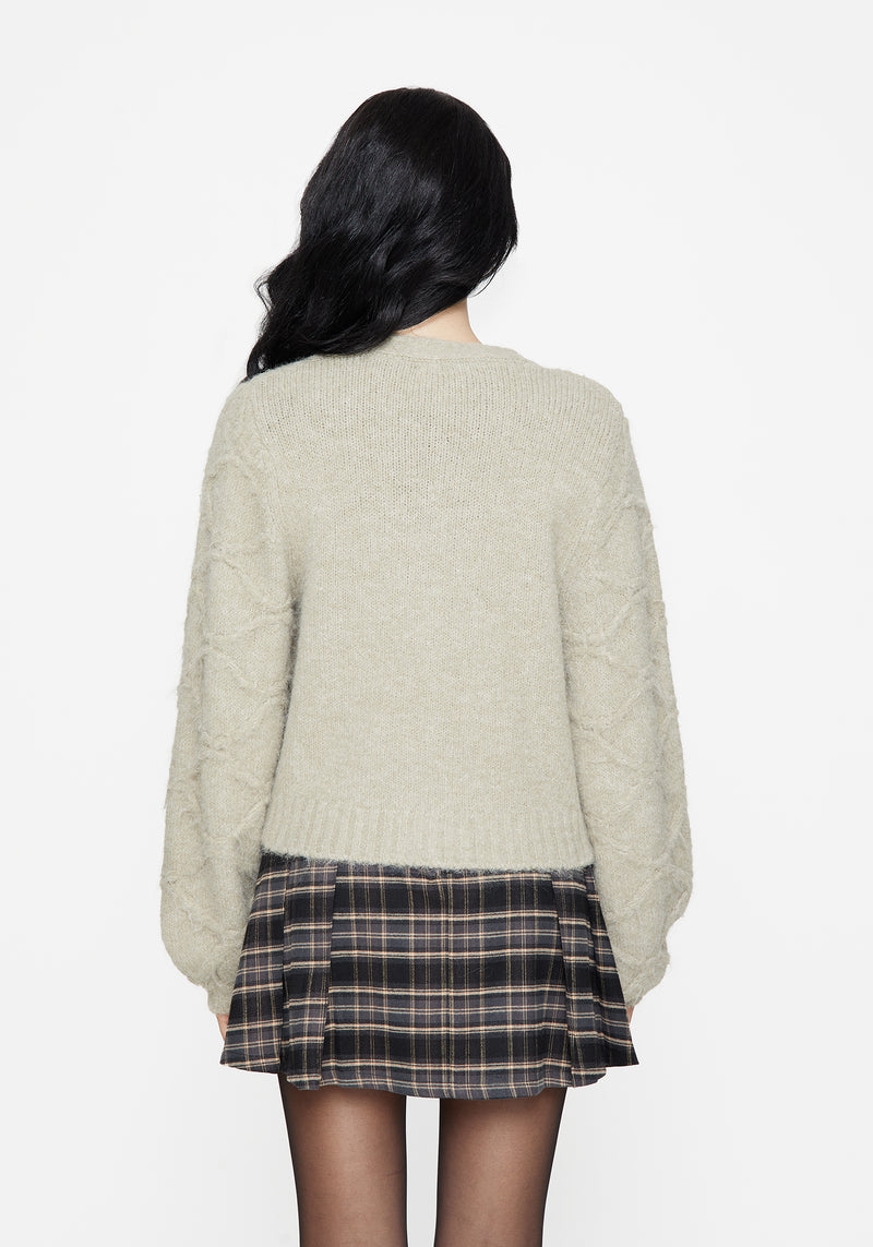 Artha Fluffy Cable Knit Cardigan