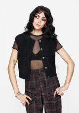 Sophia Button Up Cable Knit Waistcoat